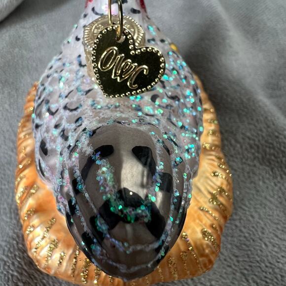 Old World Christmas Hen on Nest Blown Glass Glitter Ornament - Picture 2 of 8